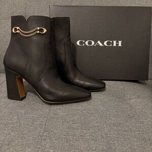 NWT COACH Women's Tessa Logo Chain Booties